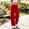 Pantaloni della tuta larghi a gamba larga da donna per allenamento casual