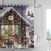 Home Decoration Shower Curtains for Bathroom Waterproof Curtain Fabric Modern Nordic Style Living Room Merry Christmas Winter