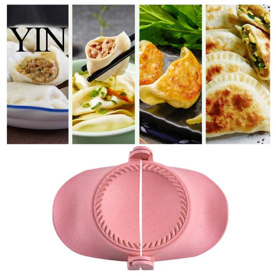 Safe Food Grade Plastic Stainless Steel Empanada Maker Press, 2-in-1 Dumpling Mold with Dough Cutter Easy Kitchen Utensil for Ravioli Pierogi