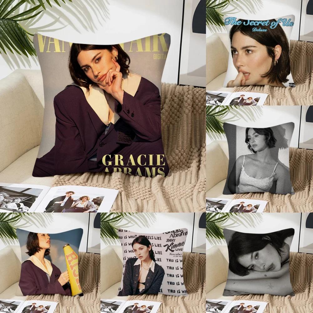 Singer Gracie Abrams Hot Music Pillow Case Square Pillow Bedroom Sofa Leisure Comfort CushionLiving Room Home Decoration 40X40