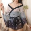 Night Concubine Lingerie: Sexy Japanese Kimono Tulle Chiffon Bathrobe for Couples