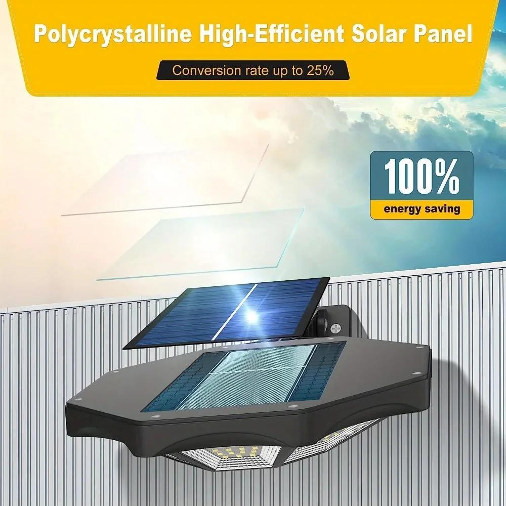 168LED Solar Lights Outdoor 3 Modes Surfaces Flood Light with Motion Sensor Waterproof Solar Powered Wall Lamp for Yard Garden