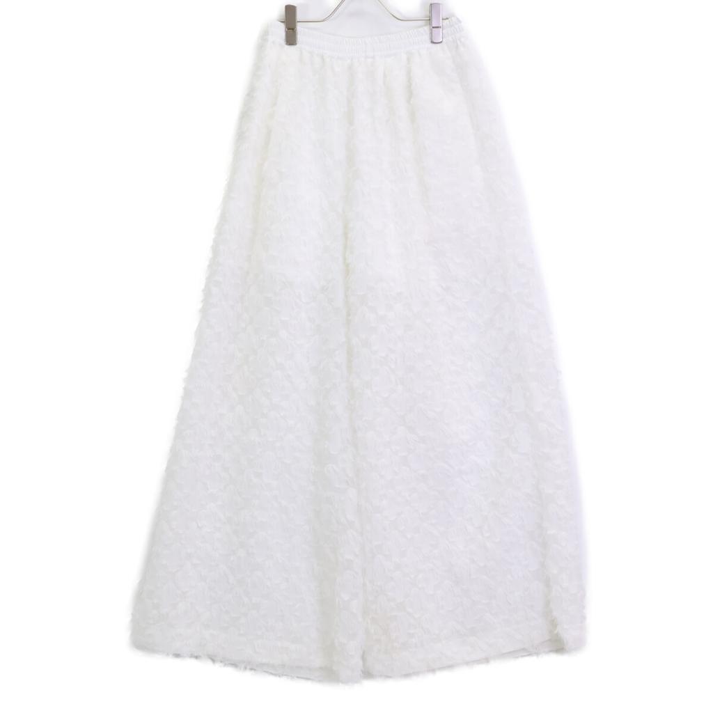 Cygne White CY2511-04-039 Cut Jacquard Pants Roman Bottoms OT whiteUsed