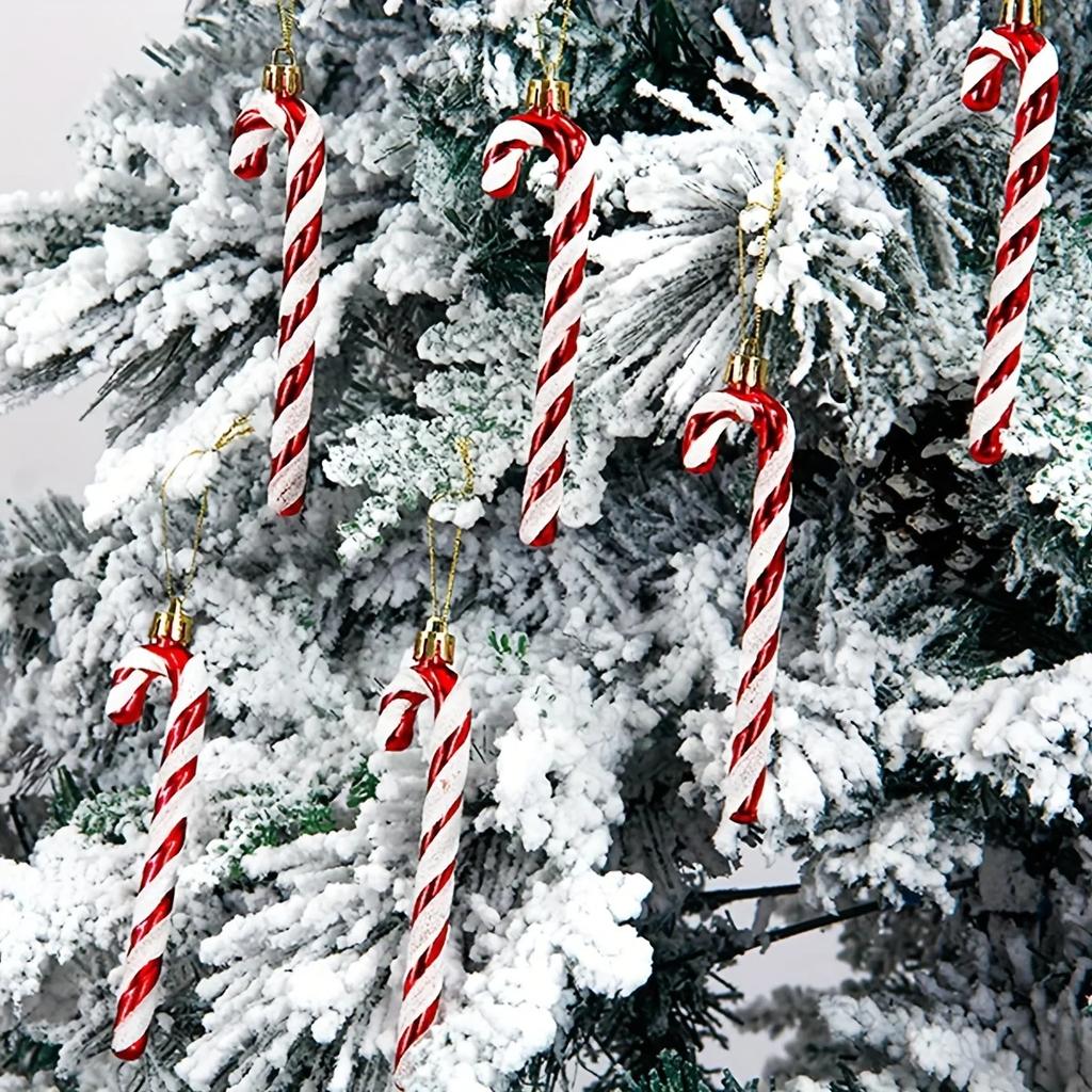 6/12/18 Pcs Candy Cane Christmas Decorations, Holiday Party Supplies for Christmas Tree Decoration