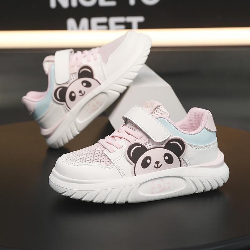Summer Hollow Single Net Children's Breathable Girls Board Shoes 2025 New Pink Board Shoes Girls Cute Casual Shoes
