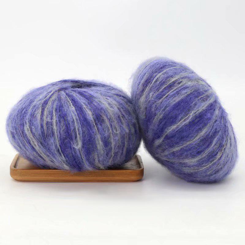25g/Knäuel Mischfarbe Buntes Spezialgarn zum Handstricken Farbverlauf Handgefärbtes Mohar-Garn Gestrickter Pullover Schal Mütze Puppe