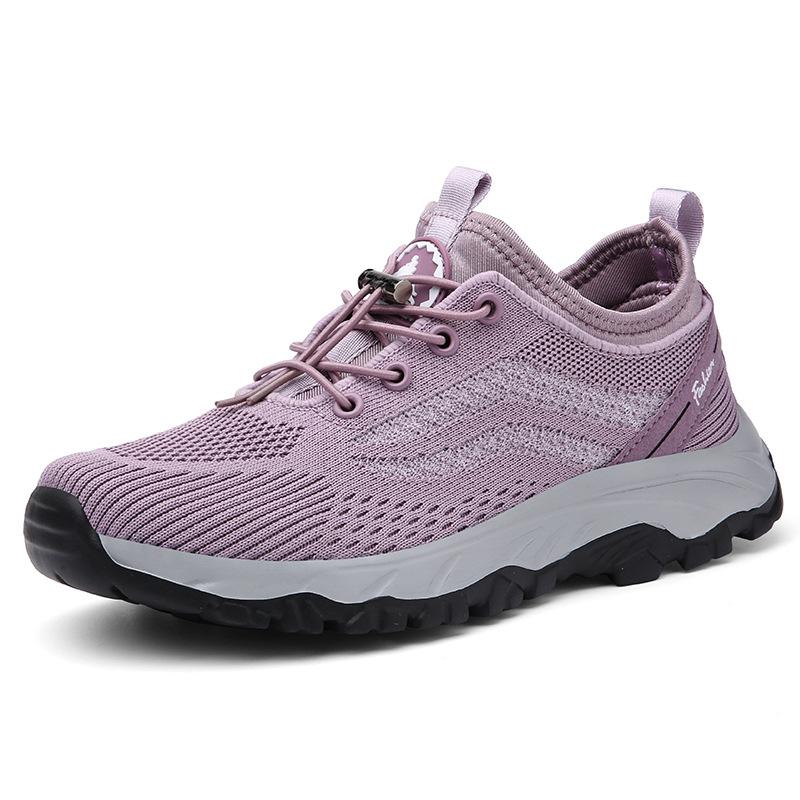 

Couple shoes middle-aged and elderly walking shoes mesh casual shoes 2025 autumn and winter flying woven women s large-size sports shoes 45 рожевий