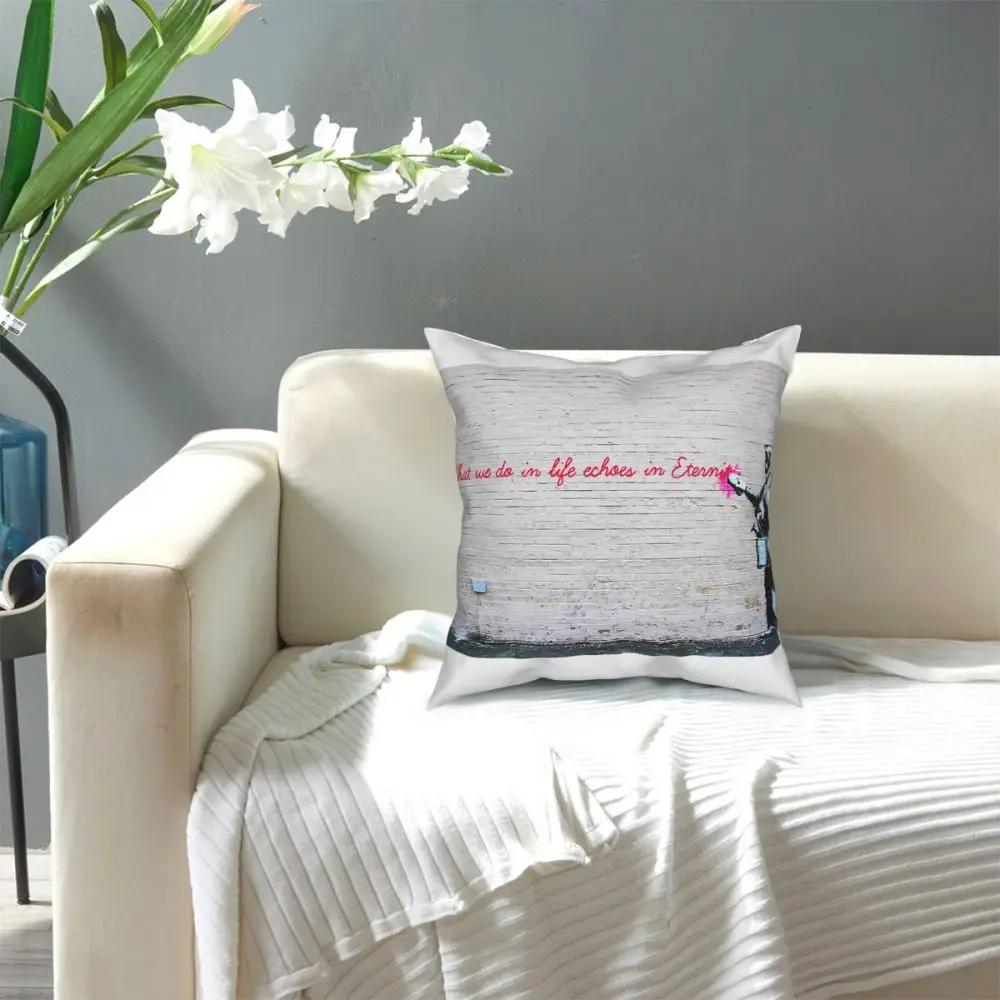 Banksy Street Art Graffiti Square Pillow Case Decorative Pillow  Cushion Covers