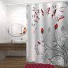1 Stück Nordic Style Schmetterling und Blumen Duschvorhang, Polyestergewebe, maschinenwaschbar, geeignet für Badezimmerdekoration