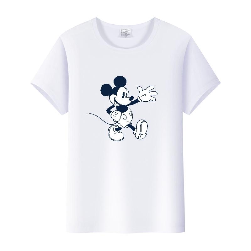 Vintage Unisex Cartoon Tshirt Mickey Mouse Tops Graphic Clothes Summer Blouses Short Sleeve T-shirt White Tees
