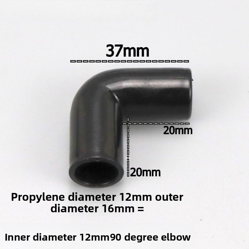 1 ks Černý konektor trubky DIY police Stan Pevný konektor Montážní díly Vnitřní průměr 8/12/16/19 mm ABS plast T-kus Čtyřcestný koleno Rovné spojení
