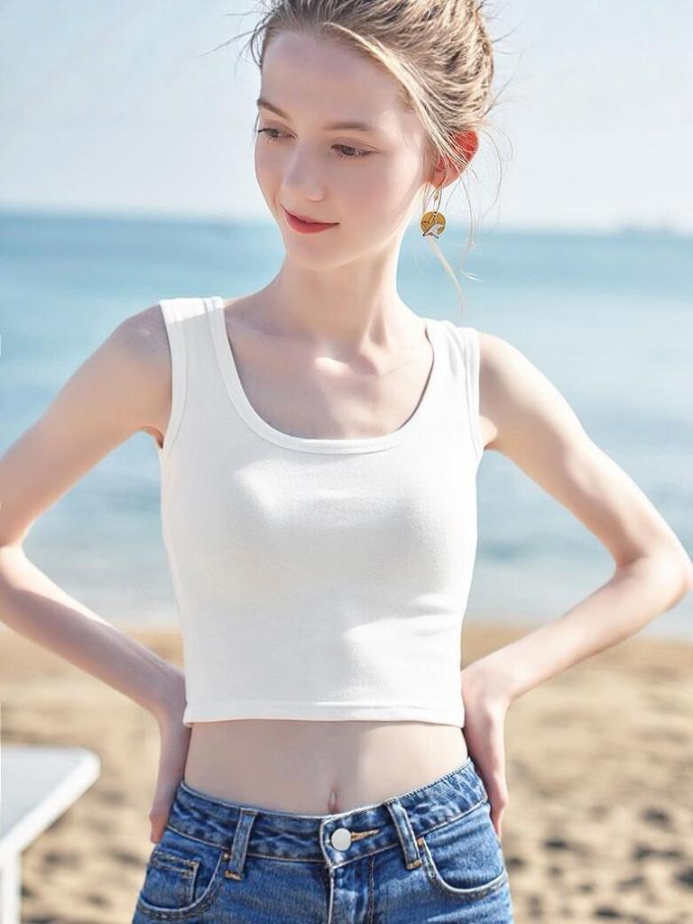 2026 Summer Slim Spicy Girl Style Camisole Vest – Women's Round Neck Sleeveless Top