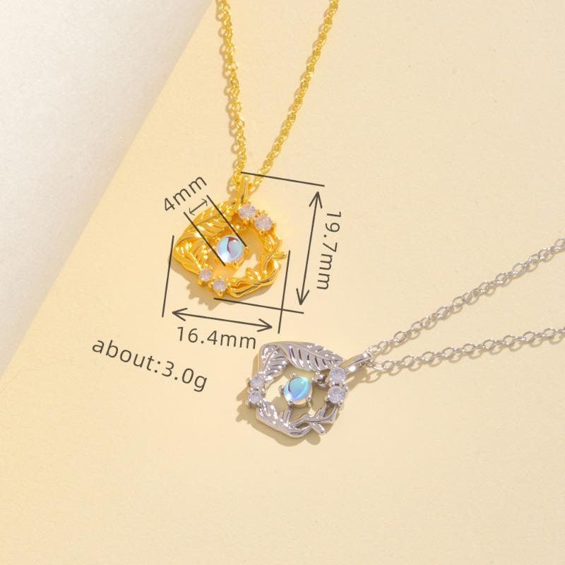 Women Light Luxury Simple Bird Pendant Moonstone Clavicle Necklace For Girlfriend Gift
