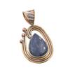 Natural Sodalite Gemstone 925 Solid Sterling Silver Two Tone Pendant 1.50" n2c00