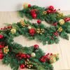 Christmas Garland with Pinecones Red Berries, Artificial Rattan for Xmas Tree Stairs, Door New Year Decoration