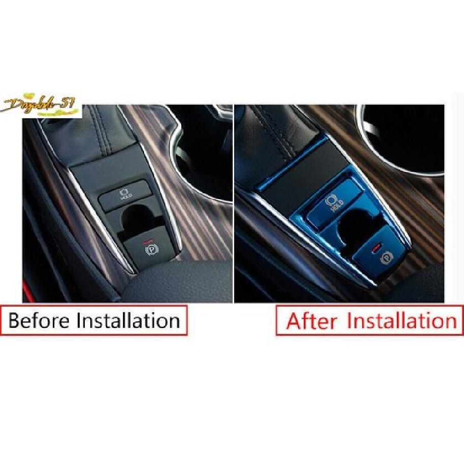 8X For Toyota Camry 2018- Blue Console Gear Shift Panel Button Cover Trim