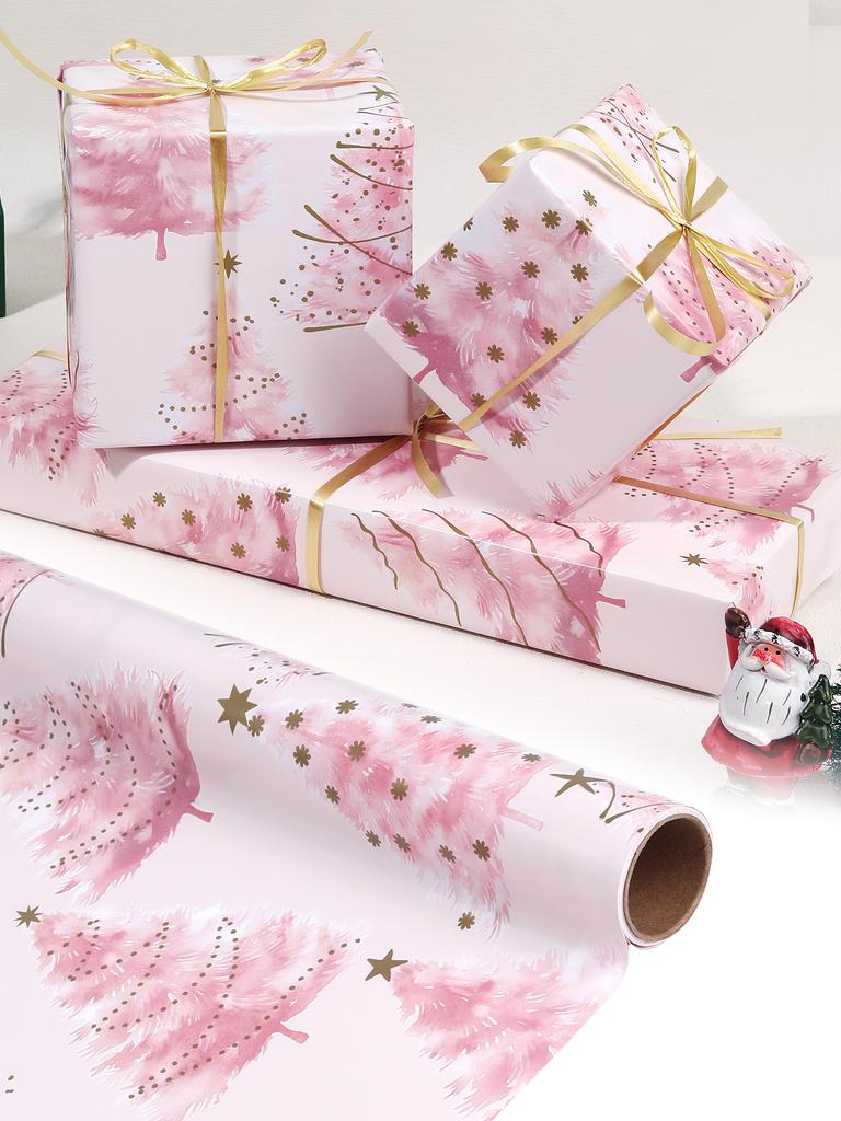Pink Gift Wrapping Paper Gift Paper Decorative Paper Christmas Gift Wrapping Paper Suitable for Birthdays and Holidays