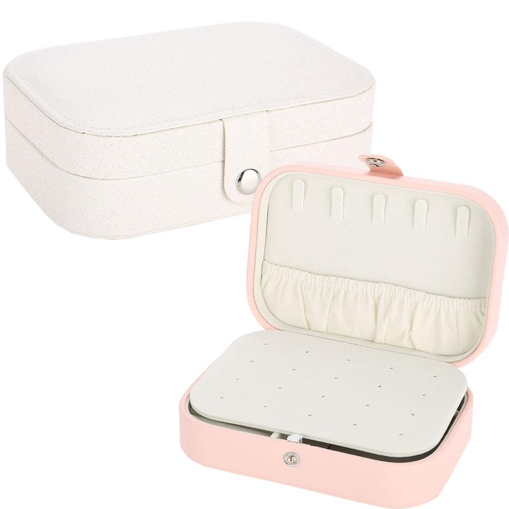Portable Jewelry Box Earring Ear Stud Ring Necklace Holder Storage Organizer Case