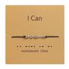 I Love You Morse Code Letter Charm Bead Bracelets Friend Family Never Give Up Keep Going BFF Hope Hand Woven Adjustable Bracelet