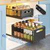 Pull-out cabinet organizer, sliding metal storage basket for kitchen, fits various room cabinets, home organization accessory