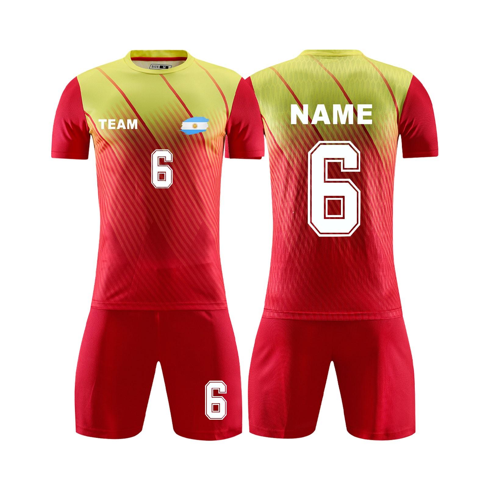 

Комплект персонализированных рубашек для мужчин и девочек с именем и номером, футбольные майки на заказ для мальчиков, тренировочный костюм 3XS красный