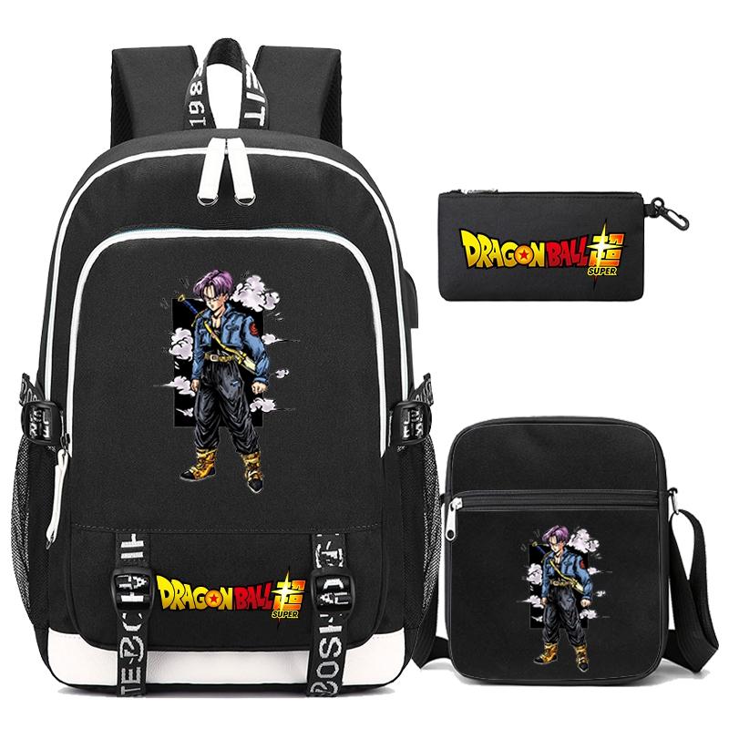 3ks/set Anime Dragon Ball Batoh Dětský Teenager Cartoon Bagpack Vodotěsný školní batoh Školní batoh Student Boy Girl