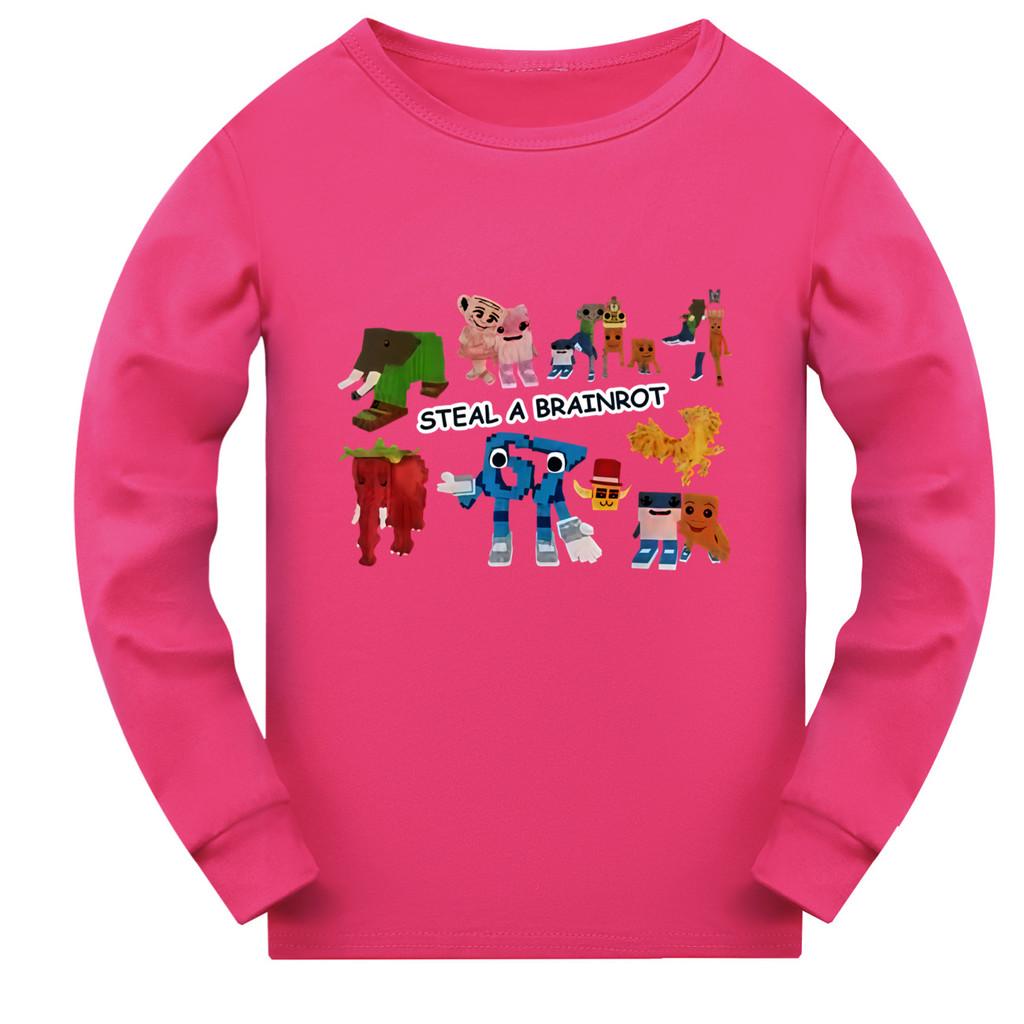 5214 Kids Boys Girls Steal a Brainrot 67 Six Seven Print Long Sleeves T-Shirt