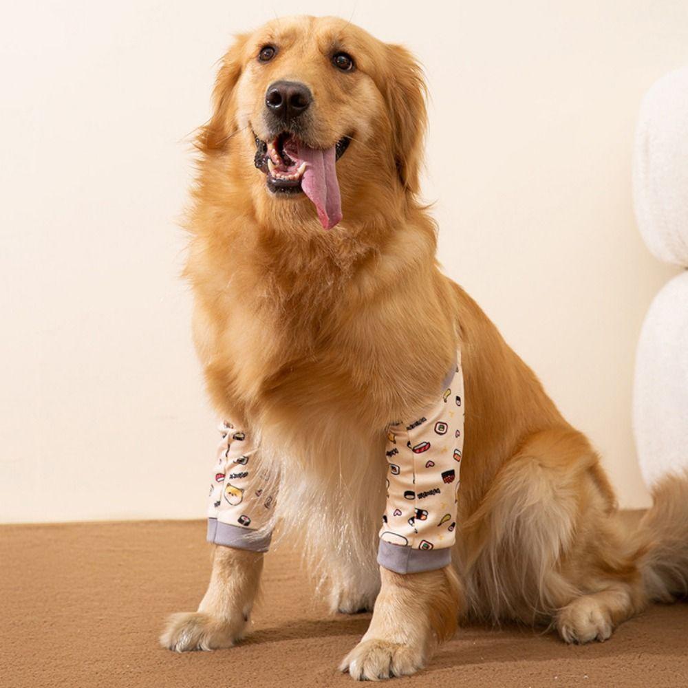 Soft Dog Front Legs Sleeve Football/Star Pattern Dog Leg Protectors  For Elbow Knee Joints