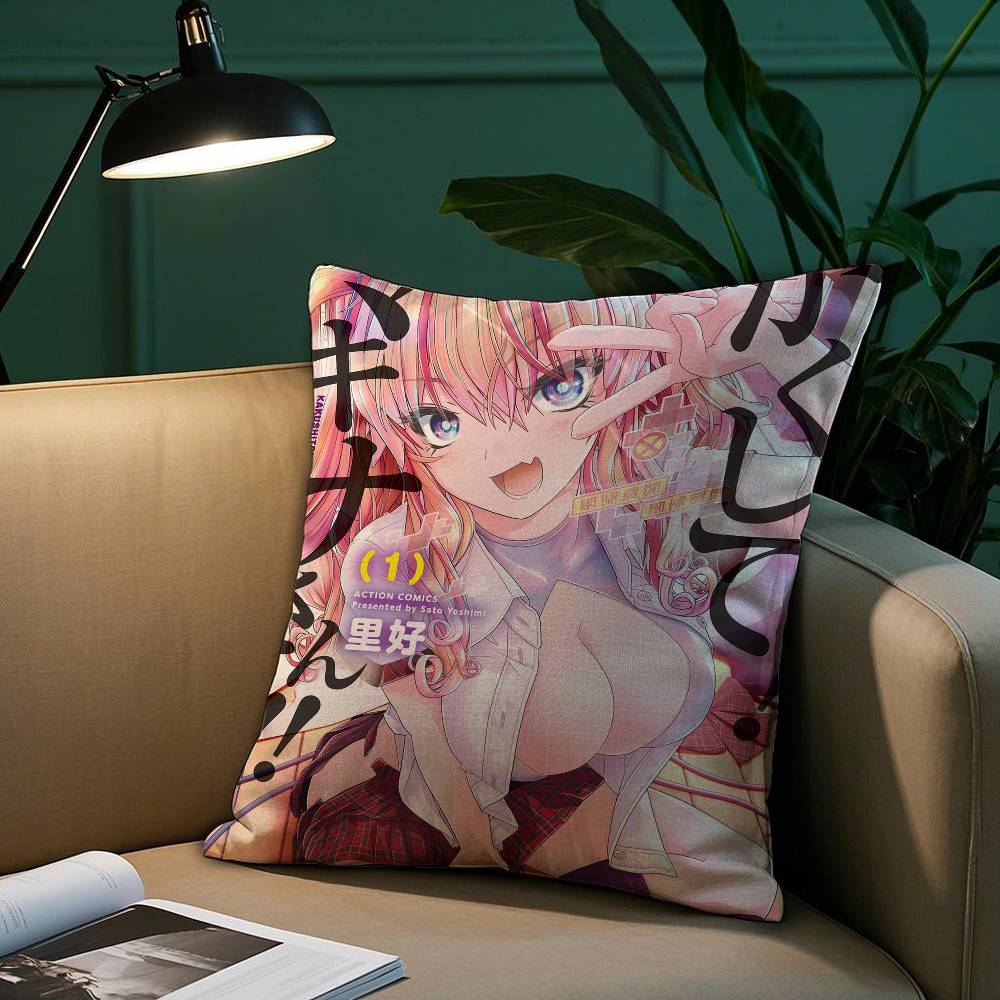 Sexy Anime Mädchen Kissenbezug Plüschstoff Weicher Kissenbezug Beidseitiger Druck Sofakissenbezug Überwurf