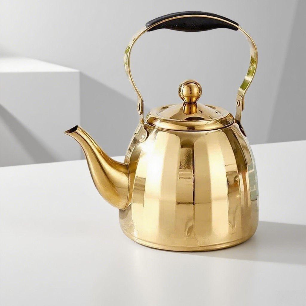 Stainless Steel Teapot with Handle and Filter for Induction Cooker, Hotel, or Restaurant Use