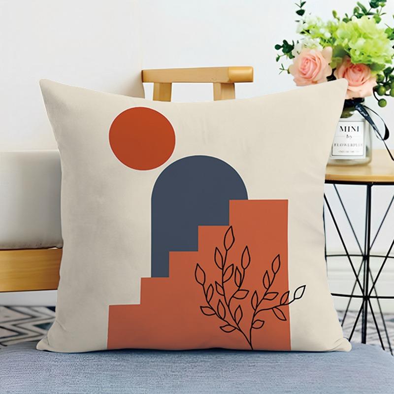 Light Luxury Simple Printed Decorative Pillowcase Bedroom Living Room Square Cushion Pillowcase