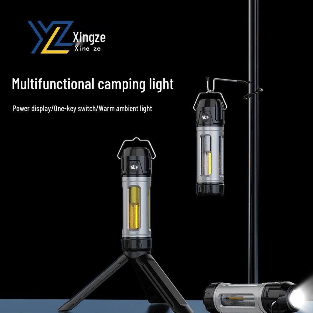 New Multi-functional LED Camping Lantern with Stepless Dimming, Hook, Atmosphere Light, and Flashlight