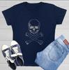 Sketchy Skull Sarcastic Novelty Graphics Funny Womens T-Shirt