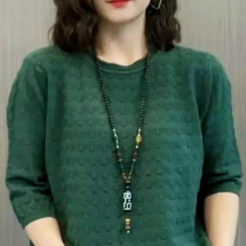 XS-6XL Plus Size Thin Knit Sweater Spring and Autumn Tops Female Mothers Autumn and Summer One-fold Lightweight Sweater Women
