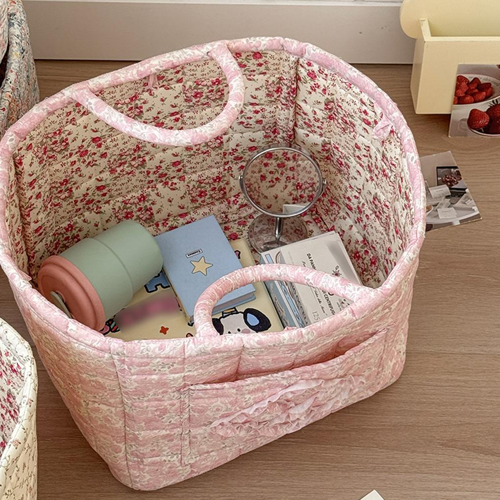 Pastoral Style Fabric Storage Basket Stackable Washable Sundries Storage Organizer Foldable Underwear Debris Organizing Frame