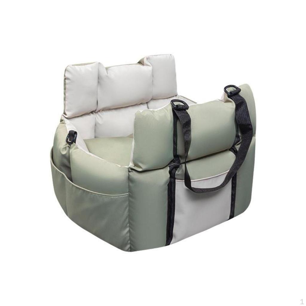 Dog car seat, safety booster, comfort pad, portable pet carrier Beige+Coffee Standard