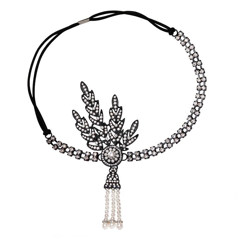 1920s Feather Headband with Rhinestones: Bachelorette Party & Masquerade Accessory
