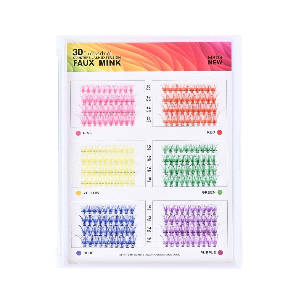 

Mink Lashes Mix Colored Lashes Cluster Makeup Eyelash Extensions Fluffy False Lashes Party
