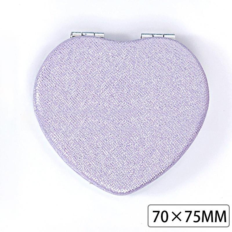 1 Piece Dual Sided Portable Heart Shaped Compact Mirrors Folding Makeup Mirror Travel Size High Definition Pocket Vanity
