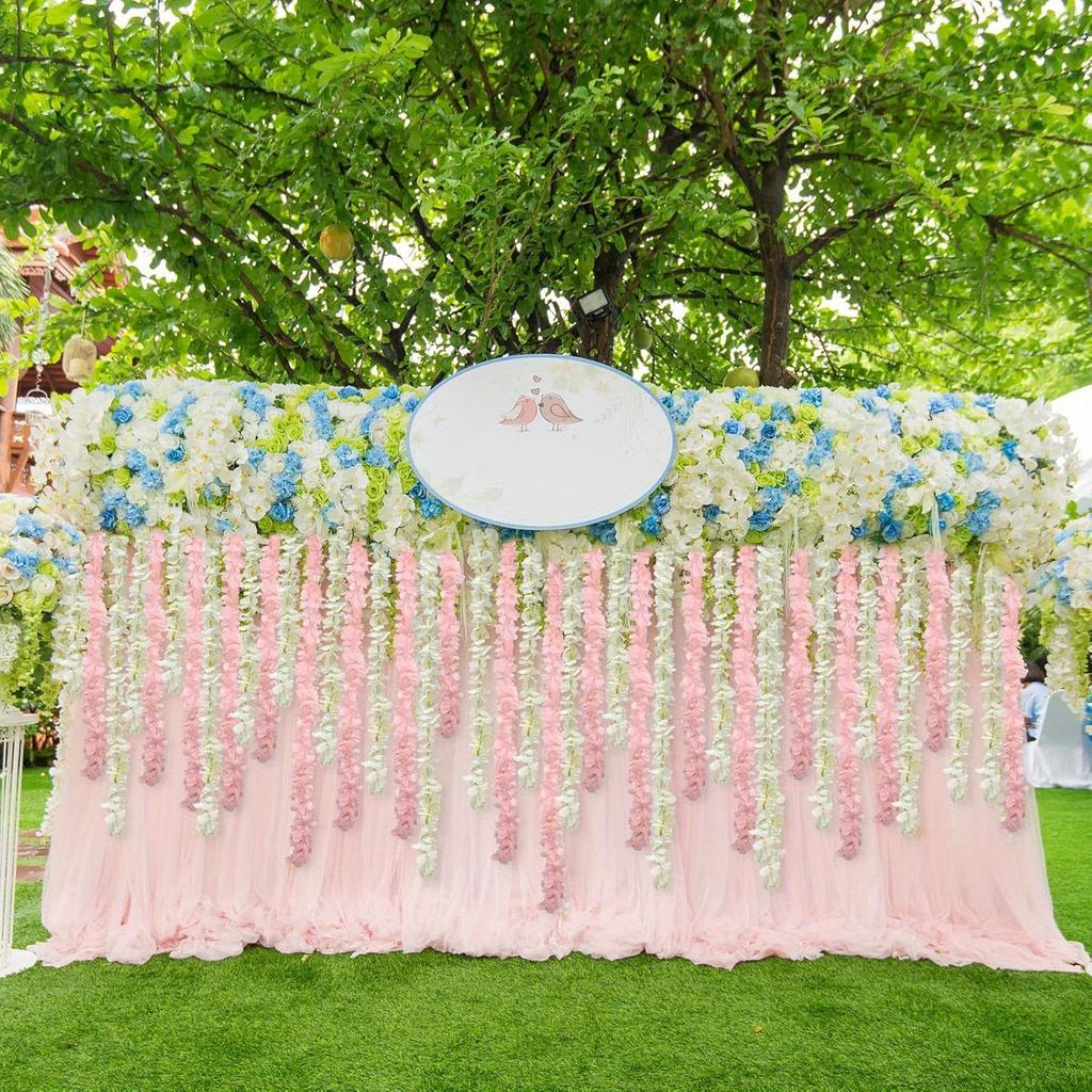 5Pcs Simulated Orchid String Wedding Ceiling Flower Rattan, for Outdoor Patio Garden Living Room Wall Hanging Decoratio