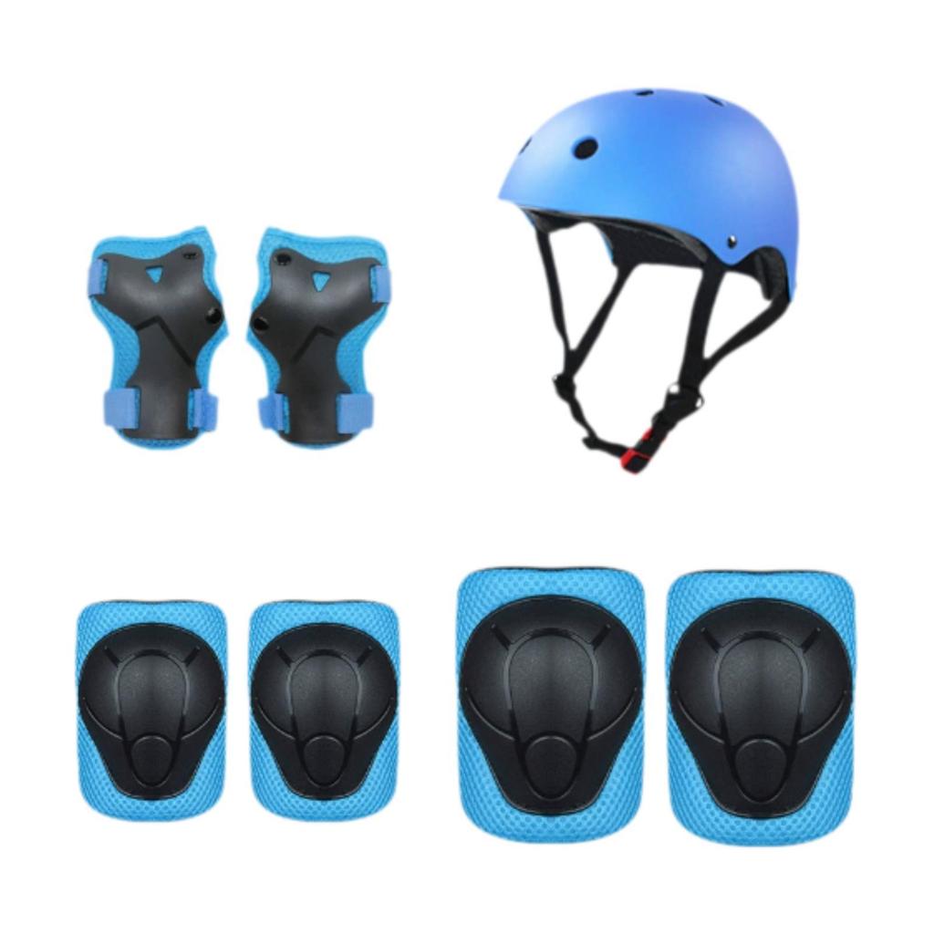 7 Pieces Kids Bike Helmet Protective Gear Set Skating Guards for Skateboarding Outdoor Inline Skating Sports Rollerblading