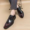 Fashion Men Popular Fashion Formal Shoes with Black and Red Lace Up Business Office Gentleman Block Shoe Wedding Banquet Socia Men Shoes
