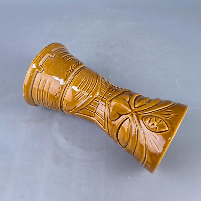 Wjg Pretty B Sky Blue Ceramic Cocktail Cup Grimace Portrait Long Tube Beer Cup Creative Tiki Cup