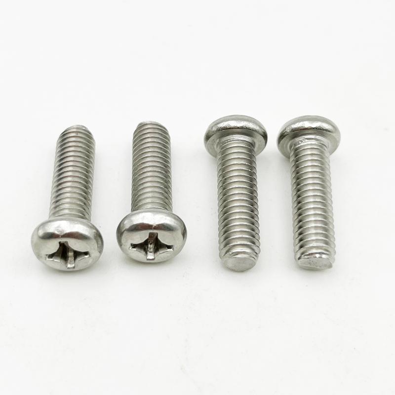 500/320pcs 304 Stainless Steel Cross Round Pan Head Phillips Machine Screw Button Head Cap Cross Bolt M1 M1.2 M1.4 M1.6 M2.5 M3