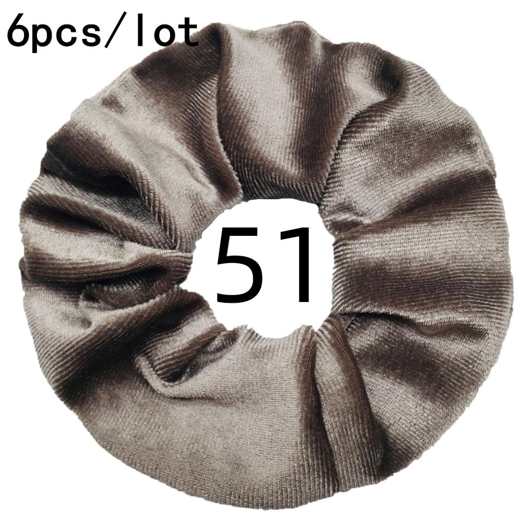 6pc/lot Scrunchies Velvet Scrunchies Hair Accessories For Women Elastic Bands Elegant Ponytail Solid Colors White Black Coffee