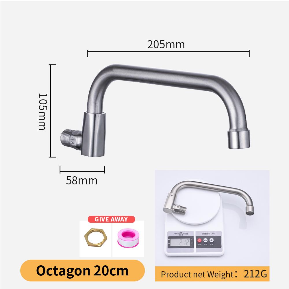 Semi-automatic faucet Kitchen stove swing faucet turn stainless steel single cold wash basin faucet kitchen Wall Mounted Faucet