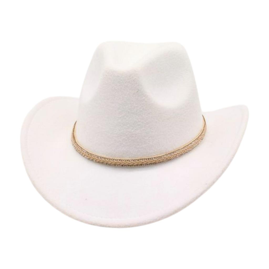 Vintage Ethnic Style Neutral Hat Solid Color And Western Cowboy Hat Felt Hat Woolen Top Hat