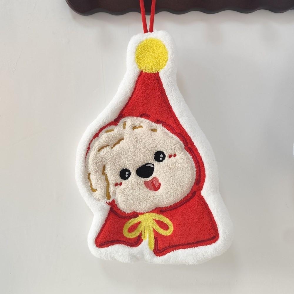 Coral Fleece Hanging Hand Towel Absorbent Cartoon Hand Towel New Puppy Hand Towel Bathroom Use