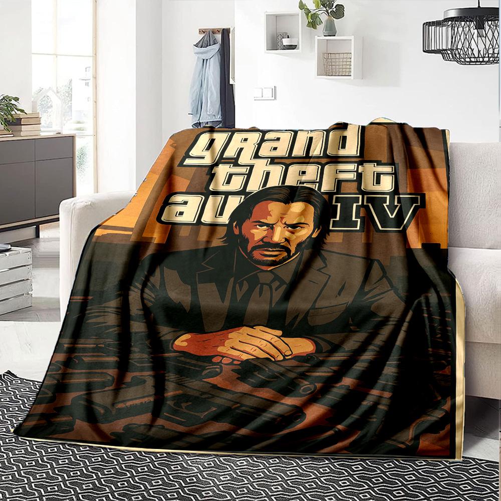 Gta Blanket Warmthful Decor Perfect for Sofa Bed Office for All Seasons Digital Print Suitable for Gifting Relatives and Friends