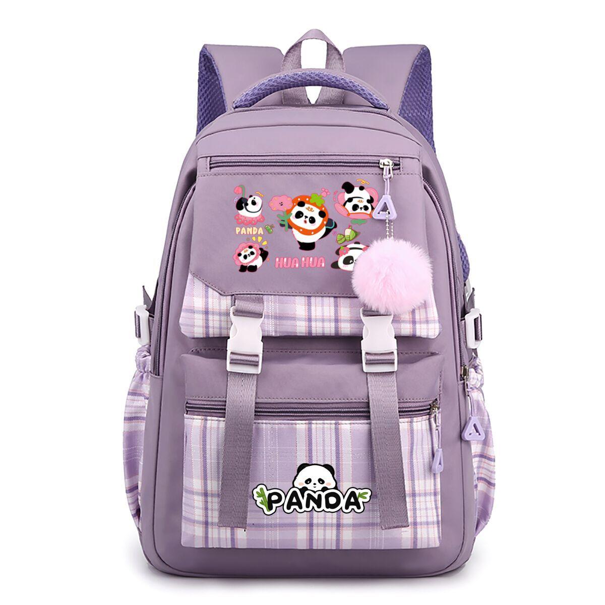 

Panda Huahua schoolbag cute high-value junior high school students grades 3-6 cross-border large-capacity burden reduction backpack No specification